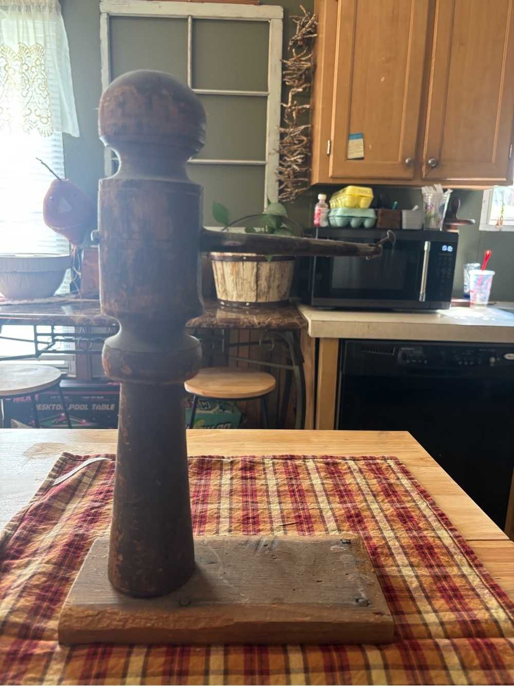 Rustic Wooden Towel Holder - Brown